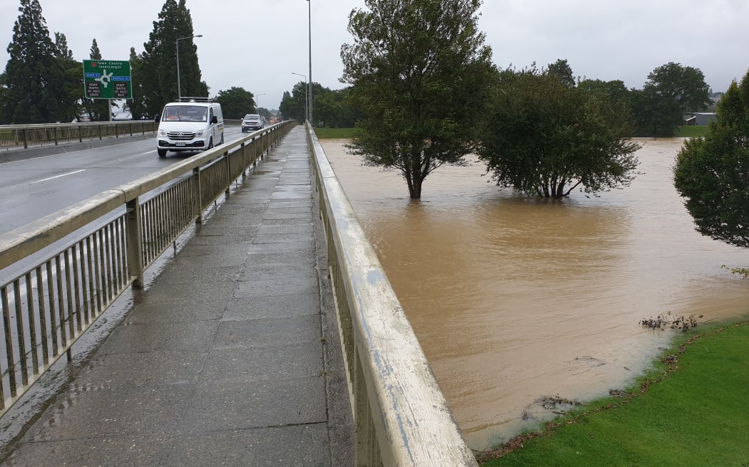 Flooding at the bridge in Gore.