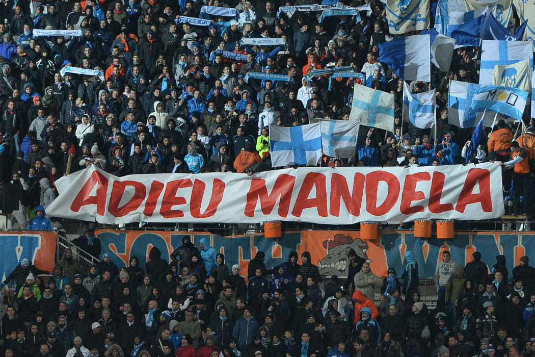 Marseille football club supporters farewelled Nelson Mandela on Friday.