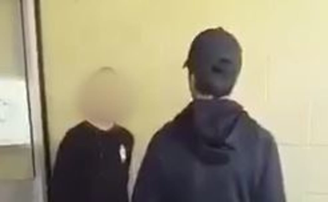 Screen grab from footage of a fight at Aurora College in Invercargill.