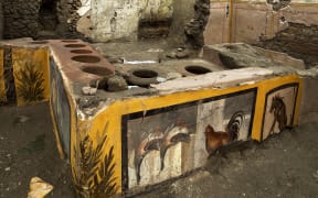 The paintings on this counter have been preserved for nearly two millennia.
