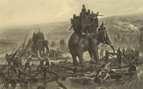 Carthaginian General Hannibal led an army of 40,000 men, as well as horses and elephants across the Alps.(No known copyright restrictions)