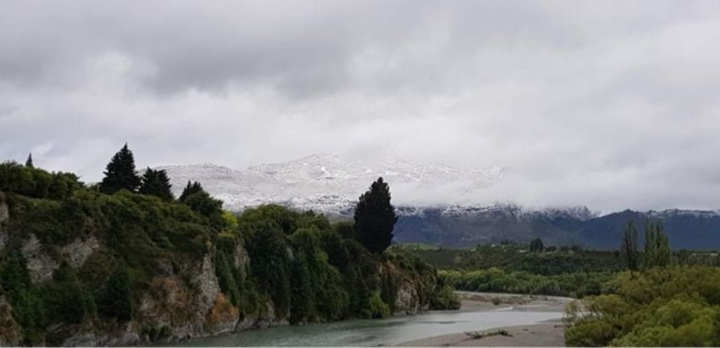 Snow on Coronet Peak this morning.
