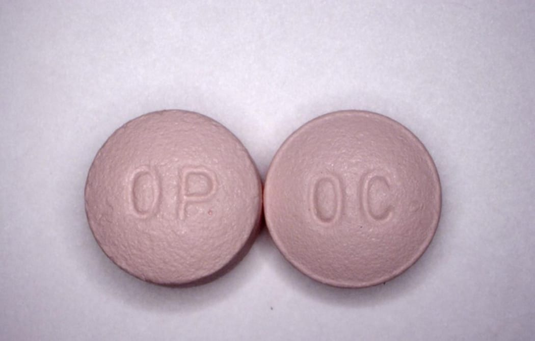 US Drug Enforcement Administration(DEA) shows 20 mg pills of OxyCotin.