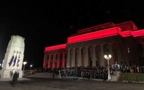 The dawn service at the Auckland War memorial Museum.