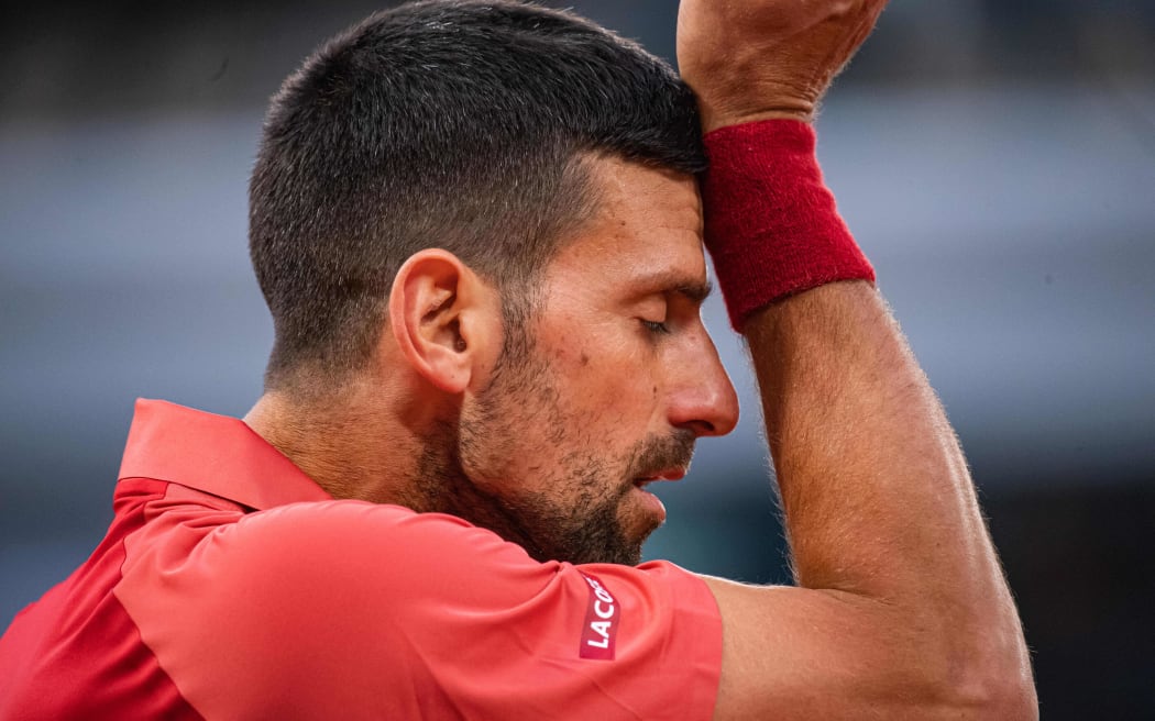 Novak Djokovic during his first round match at Roland Garros.