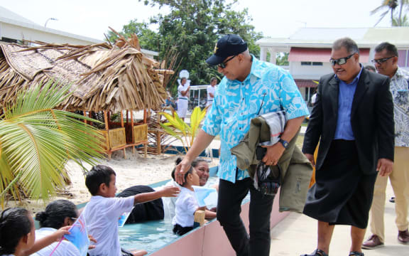 Fiji PM, Frank Bainimarama welcomed to Tuvalu