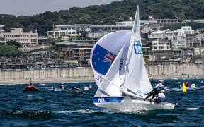 Tokyo2020 - Day 4 - July, 28, 2021 - Enoshima, Japan. Paul Snow-Hansen and Dan Willcox (NZL) Race 1 finish
Copyright photo: Richard Gladwell / www.photosport.nz