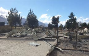 Fire damage at Lake Ohau village.