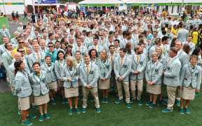 The Australian Olympic team at the athletes village in Rio