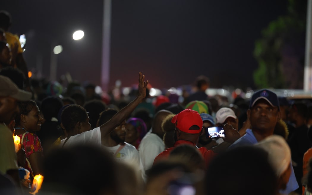 Thousands of people have travelled to PNG's capital to see the Pope, who arrived in Port Moresby from Indonesia on Friday night.