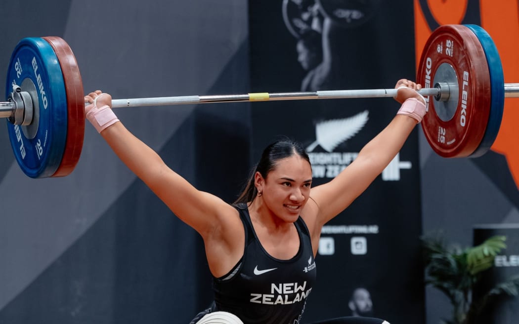 New Zealand weightlifter Litia Nacagilevu.