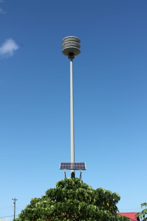 Tsunami warning siren, Leone, American Samoa.
