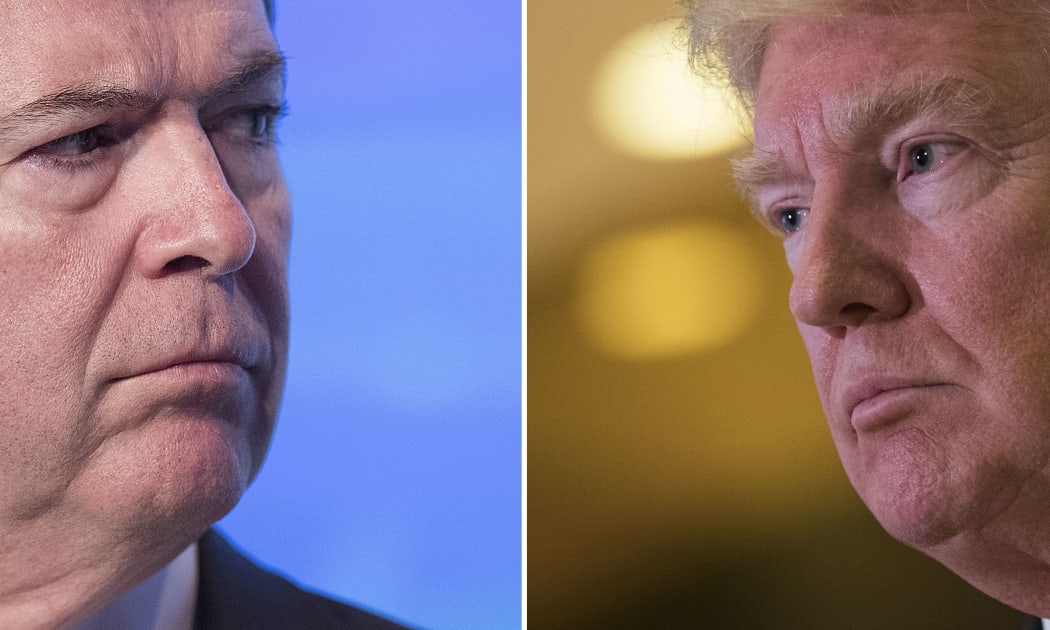 James Comey, left, and Donald Trump.