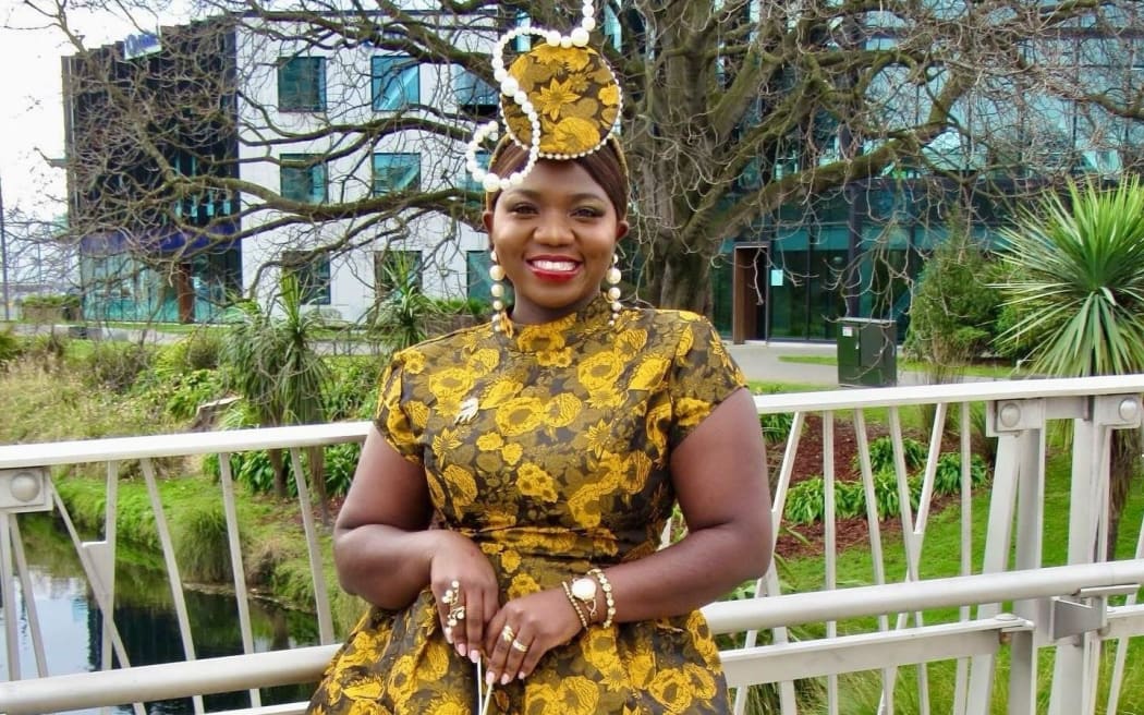 Foster Mwaba took inspiration from the vintage gowns she saw in photos at the rest home she works in.