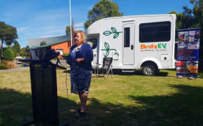 Energy and Resources Minister Megan Woods announces the fifth round of funding for low-emission vehicle initiatives.