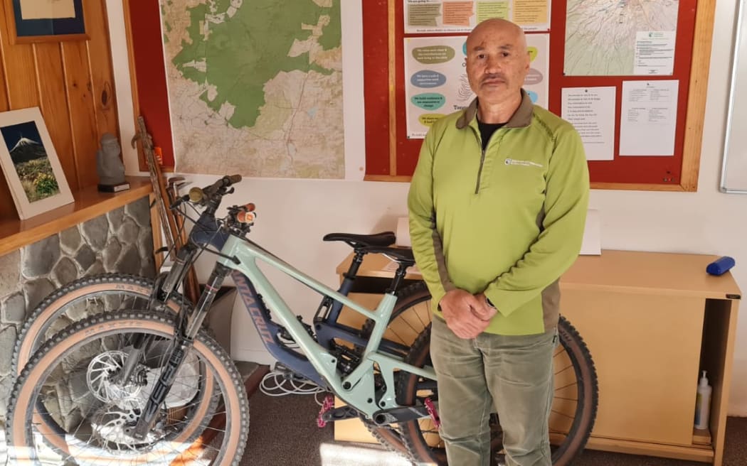 Operations Manager George Taylor with the bikes confiscated.