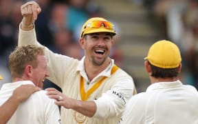 Kevin Pietersen celebrating with his team-mates during the 200th anniversary match between MCC and the Rest of the World at Lord's.