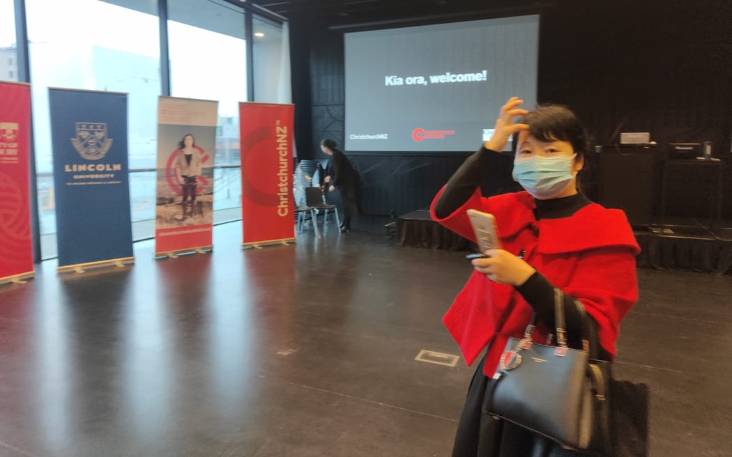 Lily Zhang arrives at Christchurch Airport in August 2022 amid the pandemic.