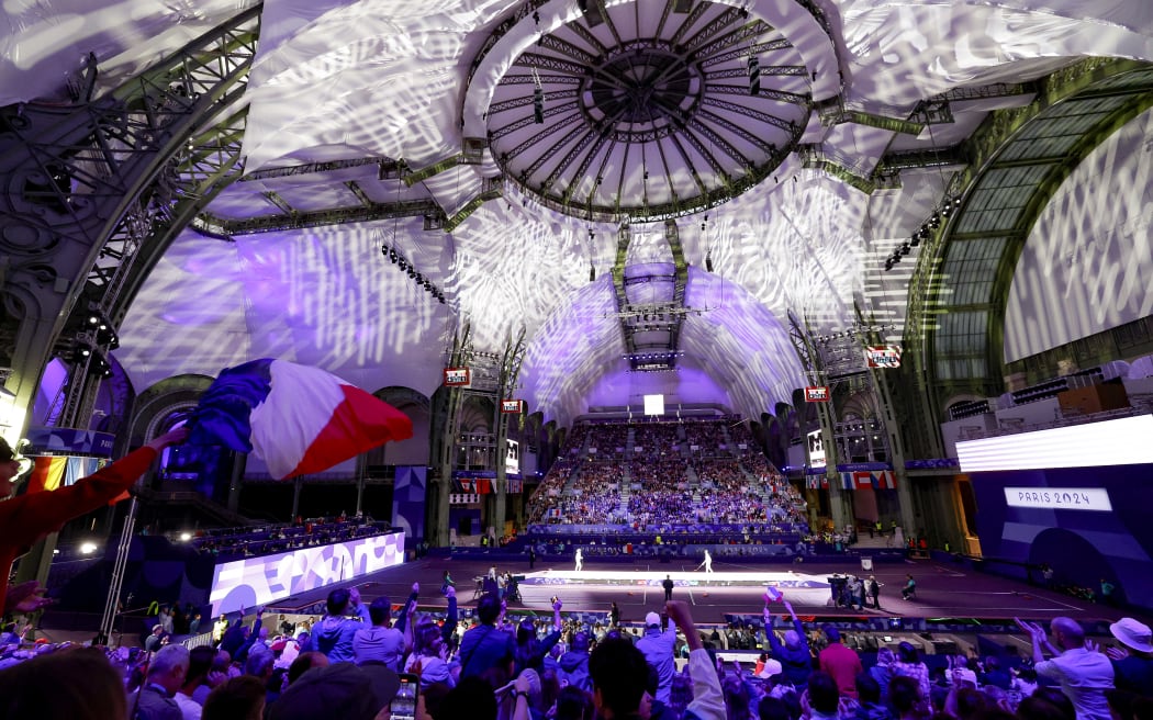 MALLO-BRETON Auriane of France, KONG Man Wai Vivian of Hong Kong, China Women's Épée Individual Fencing during the Olympic Games Paris 2024 on 27 July 2024 at Le Grand Palais in Paris, France - Photo Gregory Lenormand / DPPI Media / Panoramic (Photo by Gregory Lenormand - DPPI Media / DPPI Media / DPPI via AFP)