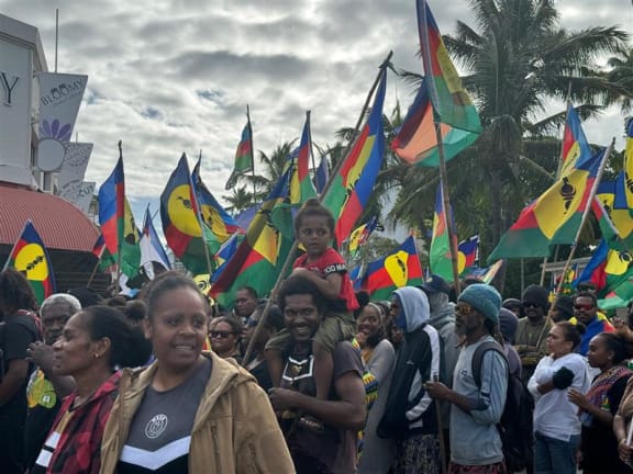 New Caledonia pro-independence rally in April 2024.