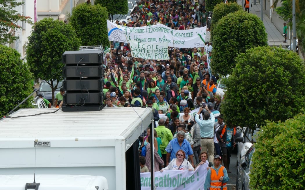 New Caledonia teachers protest.