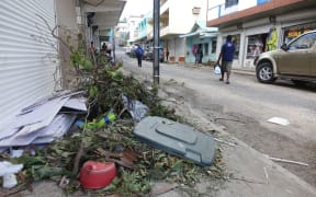 Streets of Port Vila in Vanuatu after Cyclone Pam