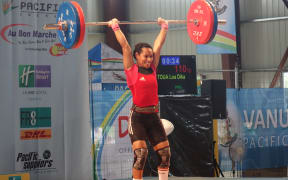 Thelma Toua competing at the Pacific Mini Games in Vanuatu. December 2017.