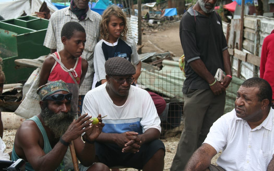 Community leaders at Paga Hill settlement, Port Moresby