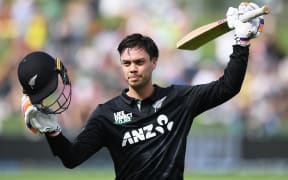 Mark Chapman of New Zealand walks of out for 132 runs during the 1st ODI International Cricket match between New Zealand and Pakistan. McClean Park, Napier, New Zealand. Saturday 29 March 2025.