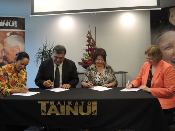 From left Parekawhia McLean, Rahui Papa, Paula Bennett, and  Bernadine Mackenzie.
