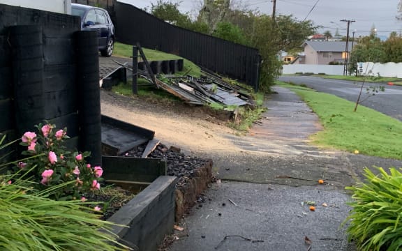 Damage to houses in St Heliers after a storm ripped through the Auckland suburb on Sunday night.
