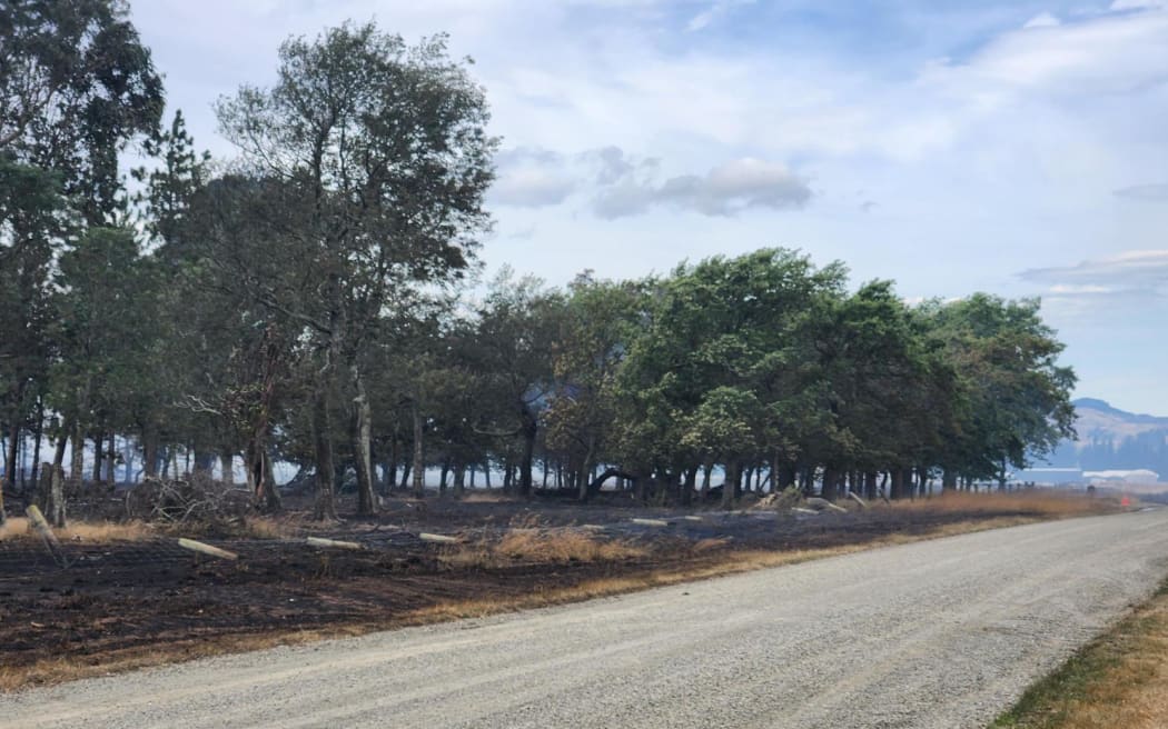 Scene of fire on Racecourse Rd in Amberley
