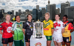 New Zealand's Laura Mariu, third from left led the side to a comprehensive win over Canada.