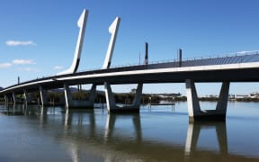 Whangarei's Te Matau a Pohe bascule bridge over Whangarei's lower Hatea River.