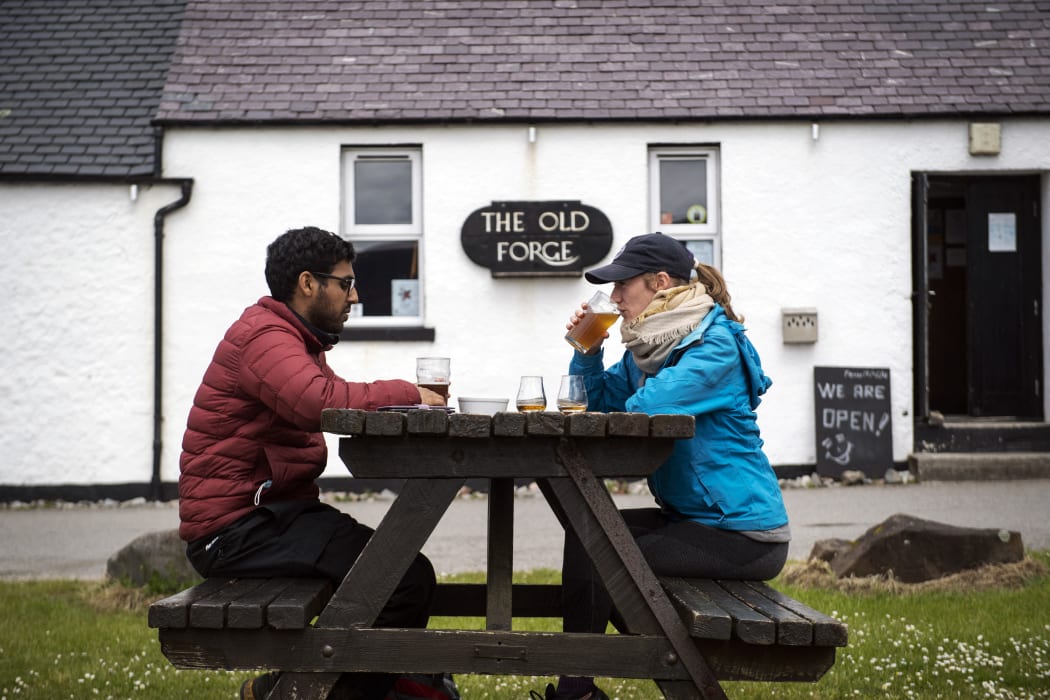 The Old Forge pub in Inverie on the Knoydart peninsular in the Scottish Highlands on May 21, 2021.