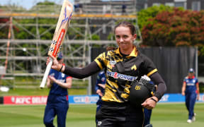 Wellington Blaze captain Melie Kerr after scoring a century in the Super Smash.