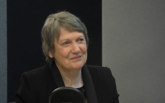 Former Prime Minister Helen Clark in the Checkpoint studio.