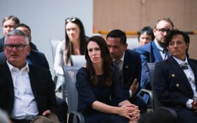 Prime Minister Jacinda Ardern and members of the Labour Māori caucus at the Hihiaua Centre in Whangārei on 5 February, 2021.