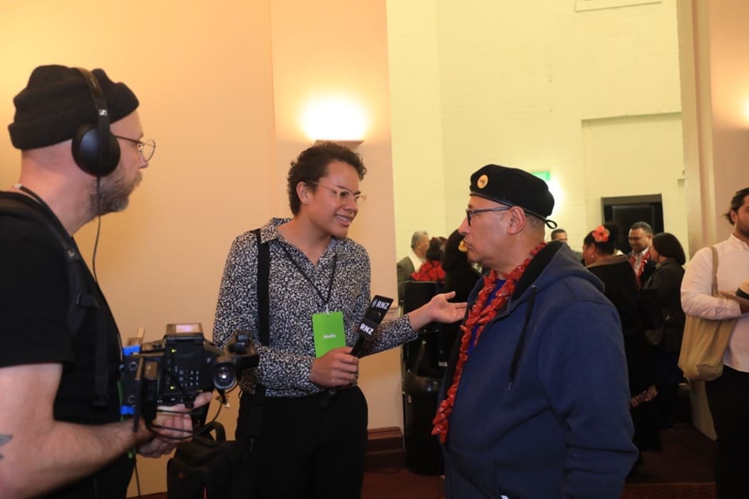 Interviewing former high school teacher and Polynesian Panther, Fuimaono Norman Tuiasau.