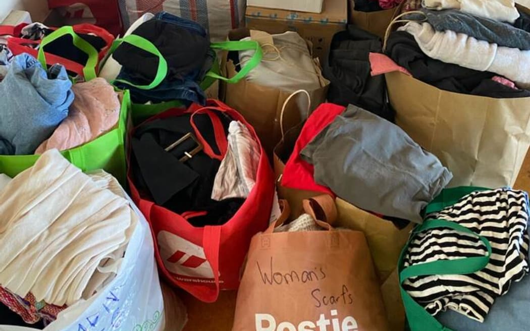 Supplies being sorted at Haumoana, Hawke's Bay, post Cyclone Gabrielle