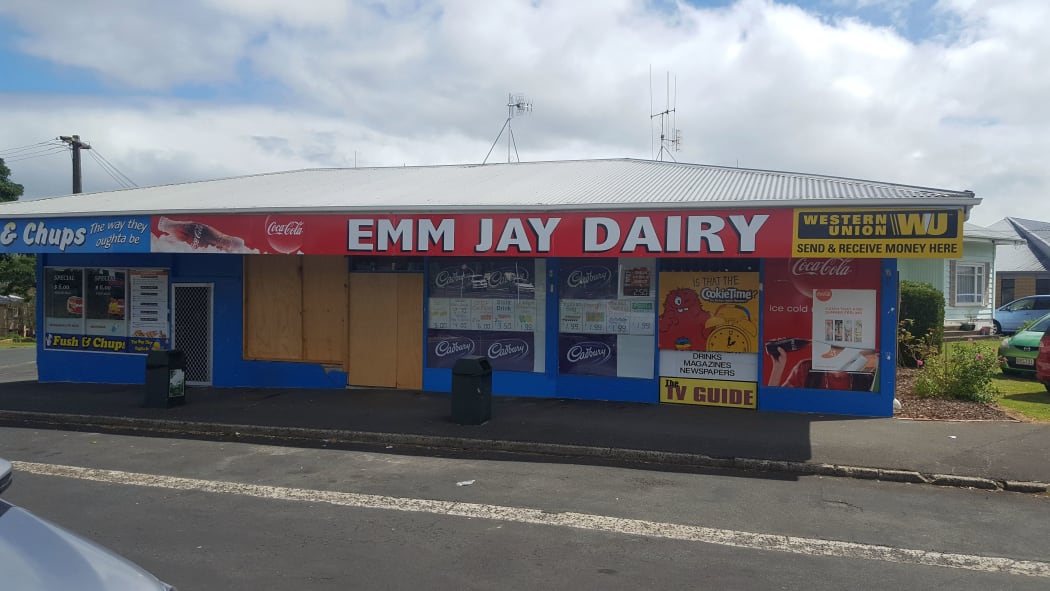 The Emm Jay dairy in Hamilton, where a worker was attacked with a machete.