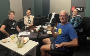Te Radar, Irene Pink, Kennedy Warne and Kirsten Zemke in the RNZ Auckland studio.