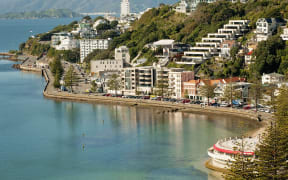 Wellington's Oriental Bay, Oriental Parade, sea wall