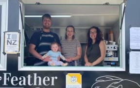 Fin and Feather food truck - Kadin, Kitty and Thea Conner and barista/Front of house Mel Carriere.