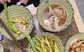 Plates of delicious food at Eden Noodles in Mt Eden.