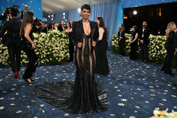 Actress Halle Berry arrives for the 2025 Met Gala in New York.