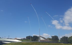 Damaged Len Lye installation in New Plymouth.