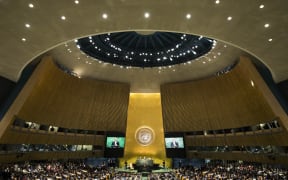 U.S. President Barack Obama addresses the United Nations General Assembly at UN headquarters, September 20, 2016 in New York City. According to the UN Secretary-General Ban ki-Moon, the most pressing matter to be discussed at the General Assembly is the world's refugee crisis.