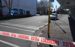 Police have cordoned off the scene where a man's body was found in central Hamilton this morning.