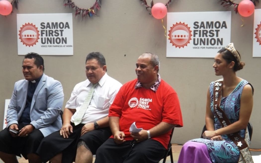 NZ Labour MP, Su'a William Sio, sitting next to Associate Minister, Patea Tasi Patea at the Samoa First Union launch.